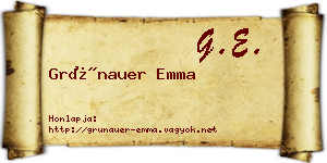 Grünauer Emma névjegykártya
